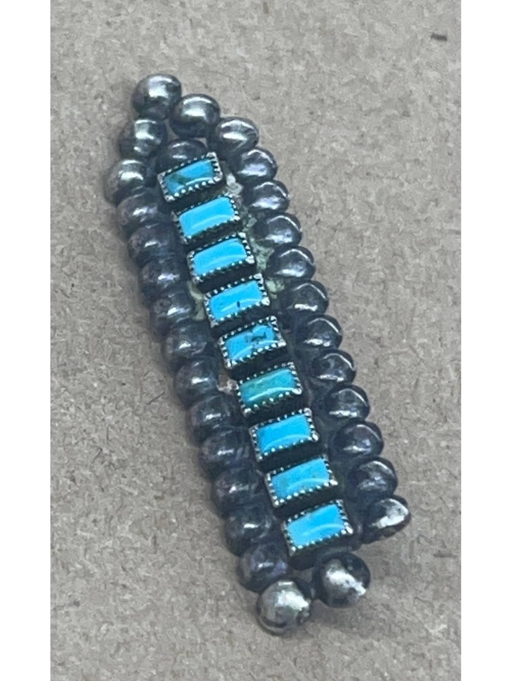 Native American Navajo Vintage handmade sterling silver turquoise pendant